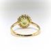 Edwardian Peridot Diamond Ring Circa 1900's 1.42ct t.w. Antique Halo Two Tone Cocktail Birthstone Engagement Ring 18k Yellow Gold Silver