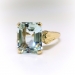 Vintage Emerald Cut Aquamarine Ring Circa 1940's Vintage 5.85ct Cocktail Wedding Engagement Birthstone 14k Yellow Gold Solitaire Ring