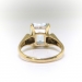 Vintage Emerald Cut Aquamarine Ring Circa 1940's Vintage 5.85ct Cocktail Wedding Engagement Birthstone 14k Yellow Gold Solitaire Ring