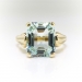 Vintage Emerald Cut Aquamarine Ring Circa 1940's Vintage 5.85ct Cocktail Wedding Engagement Birthstone 14k Yellow Gold Solitaire Ring