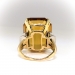 Vintage Citrine Ruby Diamond Cocktail Ring Circa 1940's 39.95ct t.w. Emerald Cut Retro Estate Antique Birthstone Statement Ring 14k Gold