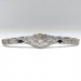 Art Deco Vintage Small Filigree Bracelet with Diamonds and Synthetic Sapphires 5.75' Wrist