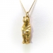 Estate Diamond Bear Pendant Vintage .08ct t.w. Solid Gold Round Diamond Mama Bear Teddy Bear Cub Animal Necklace 18k 14k Yellow Gold