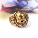 Vintage Diamond Skull Ring Circa 1950's Handmade Victorian Style Skeleton Rose Cut Diamond Memento Mori Ring Antique 18k Yellow Gold