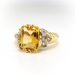 Vintage Citrine Diamond Ring Circa 1990's 2.96ct t.w. Emerald Cut Honey Citrine Birthstone Right Hand Ring Cocktail Statement Ring 14k Gold