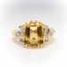 Vintage Citrine Diamond Ring Circa 1990's 2.96ct t.w. Emerald Cut Honey Citrine Birthstone Right Hand Ring Cocktail Statement Ring 14k Gold