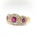 Antique Ruby Diamond Ring Vintage Edwardian 1920's 1.10ct t.w. Three Stone Anniversary Engagement Birthstone Cocktail Ring 18k Yellow Gold