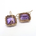 Vintage Amethyst Drop Earrings Circa 1950's Retro 12.26ct t.w. Emerald Cut Purple Chandelier Birthstone Antique Earrings 14k Yellow Gold 