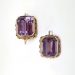 Vintage Amethyst Drop Earrings Circa 1950's Retro 12.26ct t.w. Emerald Cut Purple Chandelier Birthstone Antique Earrings 14k Yellow Gold 