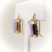 Vintage Amethyst Drop Earrings Circa 1950's Retro 12.26ct t.w. Emerald Cut Purple Chandelier Birthstone Antique Earrings 14k Yellow Gold 