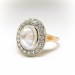 Estate Moonstone and Diamond Halo Ring 14k 