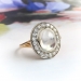 Estate Moonstone and Diamond Halo Ring 14k 