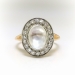 Estate Moonstone and Diamond Halo Ring 14k 