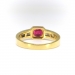 Vintage Ruby Diamond Ring Estate 1980's 1.07ct t.w. Natural Red Ruby Step Cut Diamond Unique Birthstone Engagement Ring 18k Yellow Gold