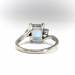 Vintage Aquamarine Diamond Ring Circa 1970's 2.12ct t.w. Emerald Cut Three Stone Bypass Engagement Birthstone Wedding Ring 14K White Gold