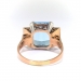 Vintage Aquamarine Diamond Ring Retro 1940's 5.86ct t.w. Emerald Cut Birthstone Wedding Cocktail Engagement Ring 18k Rose Gold Platinum