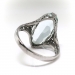 Art Deco Aquamarine Ring Vintage 1930's 3.70ct Oval Solitaire Antique Filigree Engagement Birthstone Ring 18k White Gold