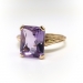 Retro Vintage Rose de France Amethyst Soitaire February Birthstone Ring 10K Yellow Gold