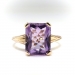 Retro Vintage Rose de France Amethyst Soitaire February Birthstone Ring 10K Yellow Gold