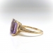 Retro Vintage Rose de France Amethyst Soitaire February Birthstone Ring 10K Yellow Gold