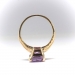 Retro Vintage Rose de France Amethyst Soitaire February Birthstone Ring 10K Yellow Gold