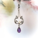 Antique Victorian Pear Amethyst, Seed Pearl And Old Diamond Pendant 14K and Silver