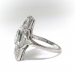 Art Deco Diamond Ring Vintage Circa 1930's .94ct t.w. Marquise Diamond Lab Created Emeralds Cocktail Navette Anniversary Ring Platinum