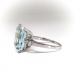 Vintage Aquamarine Diamond Ring Retro 1940's 9.76ct t.w. Emerald Cut Birthstone Wedding Cocktail Engagement Ring 14k White Gold