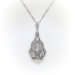 Art Deco Diamond Pendant Vintage 1930's .62ct t.w. Filigree Antique Diamond Wedding Anniversary Necklace 14k White Gold 16' Inch Chain