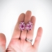 Estate Sapphire Diamond Earrings Vintage 1990's 16.33ct t.w. Pink Sapphire Diamond Cluster Statement Wedding Earrings 18k White Gold