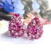 Estate Sapphire Diamond Earrings Vintage 1990's 16.33ct t.w. Pink Sapphire Diamond Cluster Statement Wedding Earrings 18k White Gold