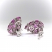 Estate Sapphire Diamond Earrings Vintage 1990's 16.33ct t.w. Pink Sapphire Diamond Cluster Statement Wedding Earrings 18k White Gold