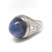 Vintage Star Sapphire Diamond Ring Retro 1950's 22.82ct t.w.Blue Gray Purple Star Sapphire Cocktail Birthstone Anniversary Ring Platinum