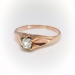 Antique Solitaire Engagement Ring Victorian 1890's .38ct Rose Gold Belcher Vintage Wedding Old European Cut Promise Pinky Ring 10k Gold