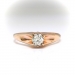 Antique Solitaire Engagement Ring Victorian 1890's .38ct Rose Gold Belcher Vintage Wedding Old European Cut Promise Pinky Ring 10k Gold