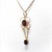 Antique Garnet Clover Pendant 1920's 2.22ct t.w. Almandite Garnet Drop Quatrefoil Stacking Layering Necklace 10k 9k Gold