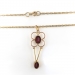 Antique Garnet Clover Pendant 1920's 2.22ct t.w. Almandite Garnet Drop Quatrefoil Stacking Layering Necklace 10k 9k Gold