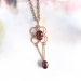 Antique Garnet Clover Pendant 1920's 2.22ct t.w. Almandite Garnet Drop Quatrefoil Stacking Layering Necklace 10k 9k Gold