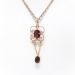 Antique Garnet Clover Pendant 1920's 2.22ct t.w. Almandite Garnet Drop Quatrefoil Stacking Layering Necklace 10k 9k Gold