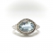 Art Deco Aquamarine Ring Vintage 1930's 1.10ct Oval East West Sideways Set Filigree Birthstone Engagement Ring Something Blue 14k White Gold