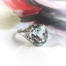 Art Deco Aquamarine Ring Vintage Circa 1930's 3.47cts Radiant Cut Filigree Hand Engraved Solitaire Engagement Wedding Ring 14k White Gold