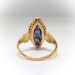 Victorian Sapphire Diamond Ring Antique 1890's 1.34ct t.w. Blue Sapphire Rose Cut Diamond Vintage Navette Birthstone Ring 18k Yellow Gold