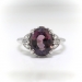 Vintage Purple Spinel Diamond Ring Mid-Century Retro 1940's 2.93ct t.w. Grape Natural Spinel Cocktail Statement Ring 14k White Gold