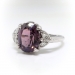 Vintage Purple Spinel Diamond Ring Mid-Century Retro 1940's 2.93ct t.w. Grape Natural Spinel Cocktail Statement Ring 14k White Gold