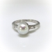 Vintage Pearl Diamond Ring Circa 1940's .08ct t.w. Birthstone Wedding Engagement Art Deco Retro Cocktail Ring Platinum