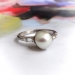 Vintage Pearl Diamond Ring Circa 1940's .08ct t.w. Birthstone Wedding Engagement Art Deco Retro Cocktail Ring Platinum