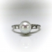 Vintage Pearl Diamond Ring Circa 1940's .08ct t.w. Birthstone Wedding Engagement Art Deco Retro Cocktail Ring Platinum