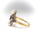 Antique Edwardian Pink Tourmaline, Pearl and Rose Cut Diamond Ring 18K Platinum