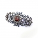 Antique Victorian Garnet and Old Mine Cut Diamond Brooch Silver Over 18K