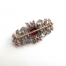 Antique Victorian Garnet and Old Mine Cut Diamond Brooch Silver Over 18K